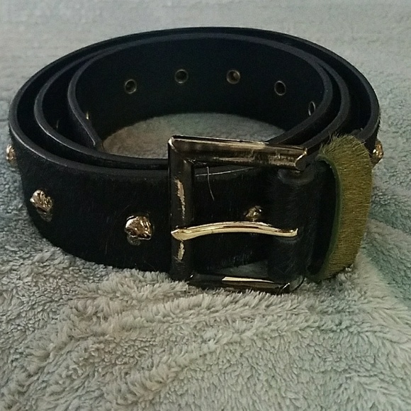 Zara Accessories - ZARA skull real leather buckle belt NWOT